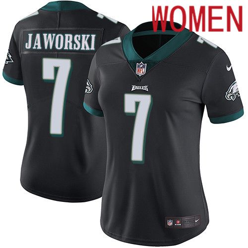 Women Philadelphia Eagles 7 Ron Jaworski Nike Black Vapor Limited NFL Jersey
